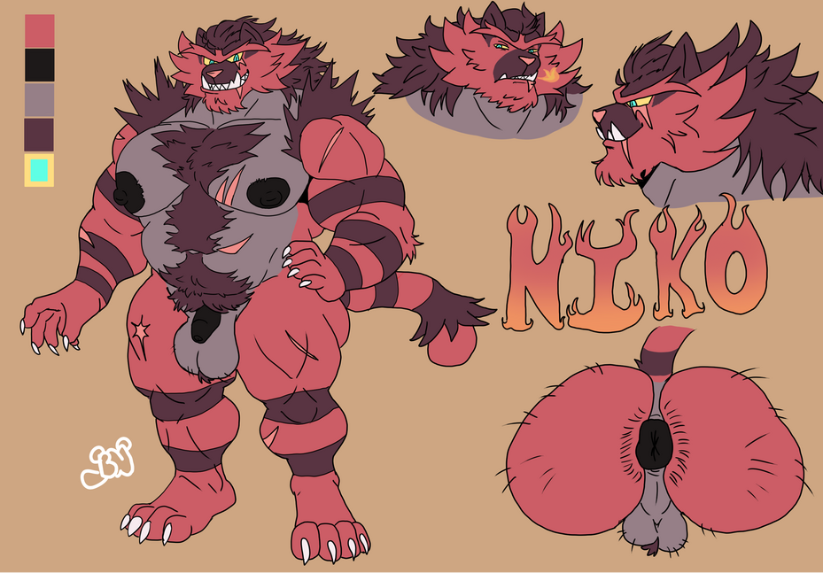 An example of what a sketch, flat color, and render will like